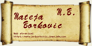 Mateja Borković vizit kartica